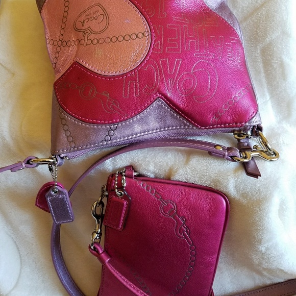 RARE!!! Coach🌺Poppy3💖Metallic Hearts 2-Piece Set - Picture 6 of 8